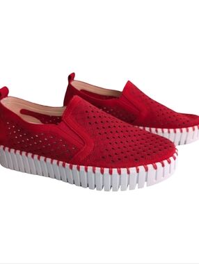 Ilse Jacobsen Tulip 139 Red Slip-On Sneakers Size EU 39